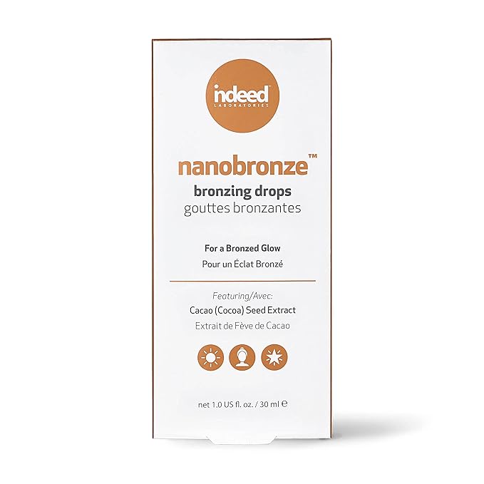 Indeed Labs Nanobronze Drops - Get a sun-kissed glow without the sun! Bronzing drops with hyaluronic acid instantly bronze, blur, and hydrate skin. 30ml