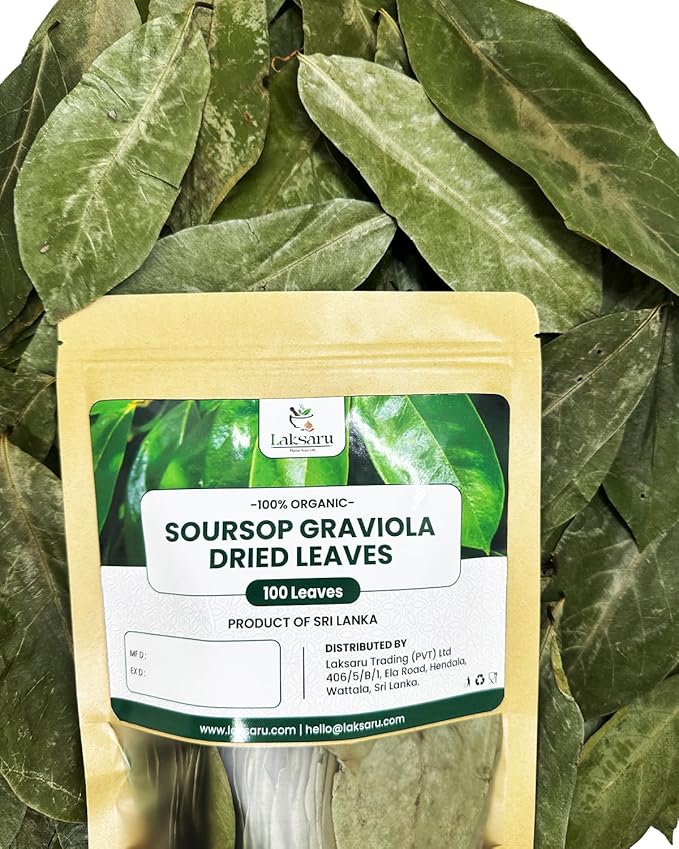 Laksaru Dried Soursop Leaves – 300+ Leaves – Premium Graviola Guanabana Leaves –Handpicked, Sun-Dried – Herbal Tea for Relaxation and Wellness – Product of Sri Lanka