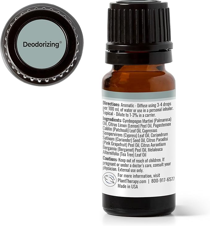 Plant Therapy Deodorizing Essential Oil Blend 10 mL (1/3 oz) 100% Pure, Undiluted, Therapeutic Grade