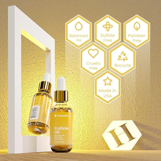 Cuticle Oil for Nails with Manuka Oil - Essential Oil for Nail Strengthener and Growth - Nail Oil Cuticle for Nail Treatment for Damaged Nails and cuticle Softener for Nails - 2 fl oz