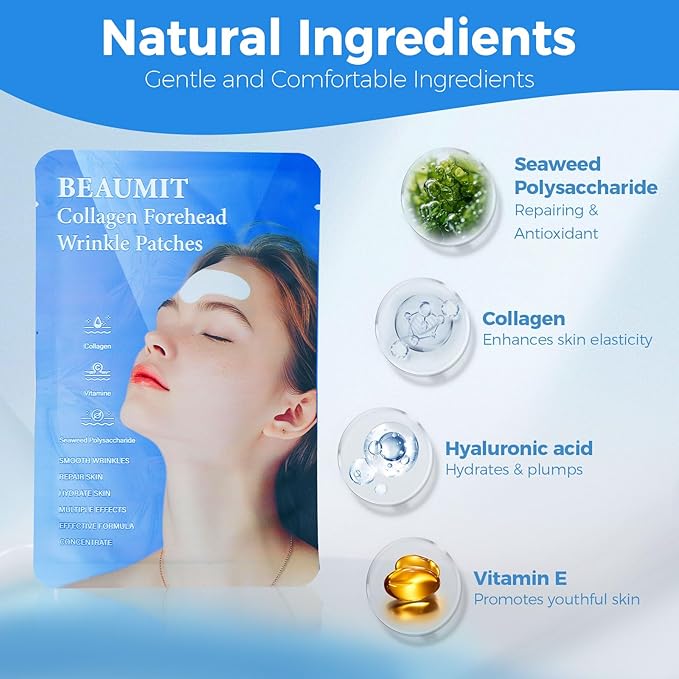Okela Forehead Wrinkle Patches Overnight 20 pcs with Collagen, Vitamin, Anti Wrinkle Patches, Forehead Wrinkles Beauty Treatment