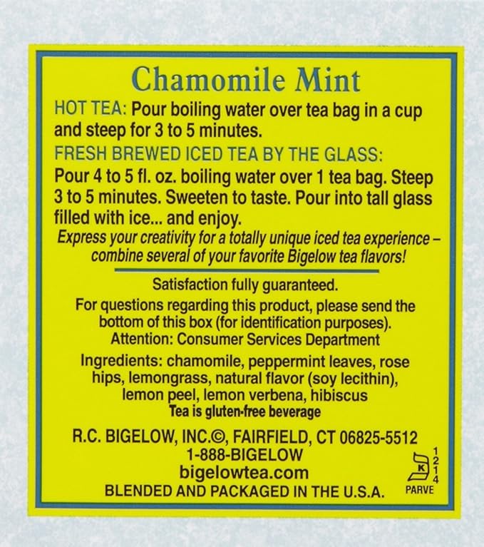 Bigelow Tea, Chamomile Mint, 20bags, 1.09oz