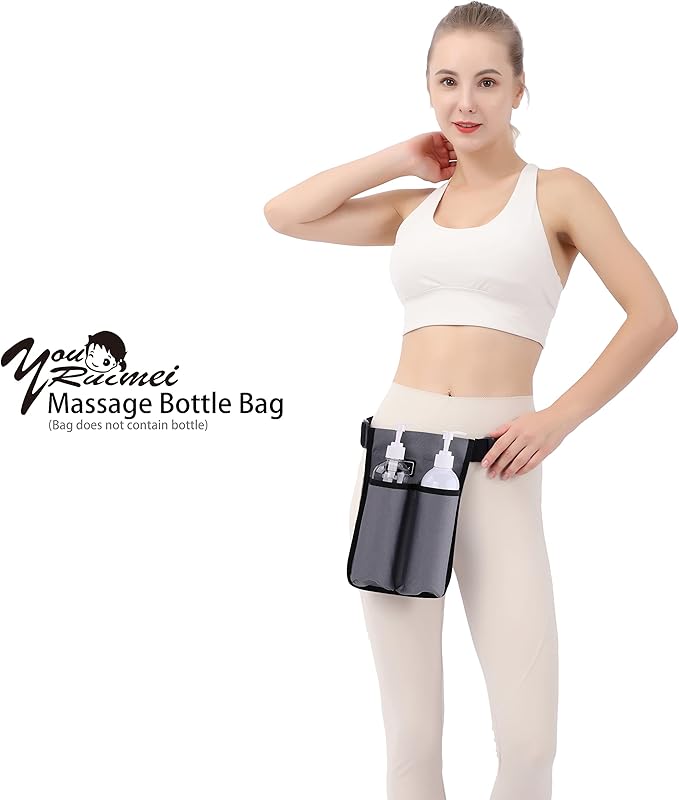 Massage Bottle Holster -2 Adjustable Massage oil Bottle Pack (2 Bottle, Grey)