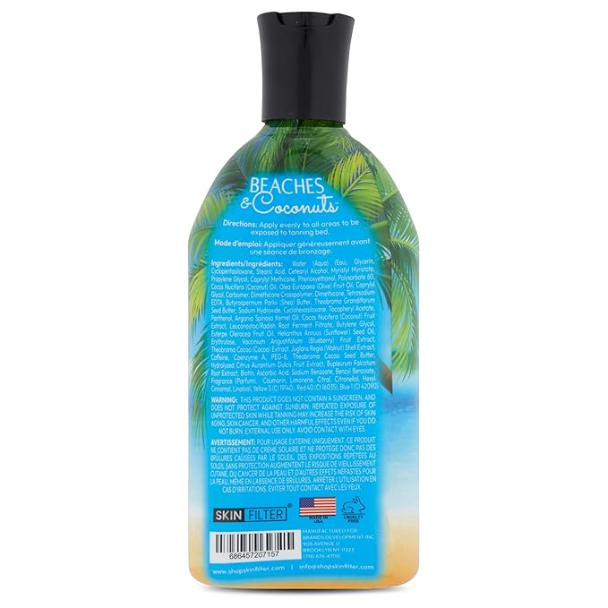 Beaches and Coconuts Tanning Lotion β 10,000X Tanning Lotion β Tanning Lotion with Anti-Orange Technology and Tattoo Protection Nourishing Ingredients