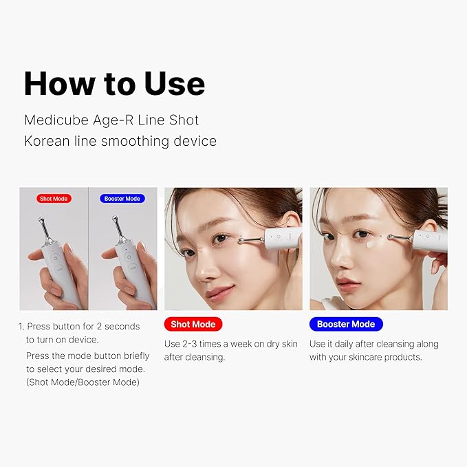 Medicube Age-R Line Shot - A Start of Effective Fine Lines Care Device for Smoothing Wrinkles Around Eyes, Lips, 11s, Neck, Plump Lips - Daily Anti-Aging Treament - Korean Skin Care