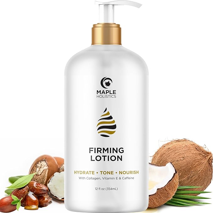 Maple Holistics Skin Firming Set with Firming Lotion and Cellulite Massage Oil Firming and Tightening Body Care Bundle
