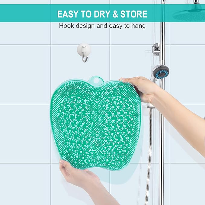 BESKAR XL Large Foot Scrubber Mat for Use in Shower - Shower Foot Cleaner to Eliminate Calluses Dead Skin, Foot Massager Mat for Men & Women to Soothe Achy Feet, Non Slip Suction Cups