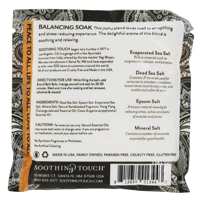 Soothing Touch Balancing Soak Bath Salts Pouch, Clove, 8 Oz