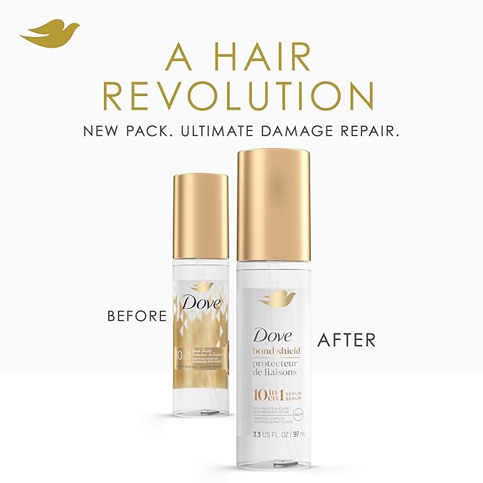 Dove Serum Bond Strength for Chemically Damaged Hair with Bio-Protein Care Technology and Peptide Complex 3.3 Fl Oz