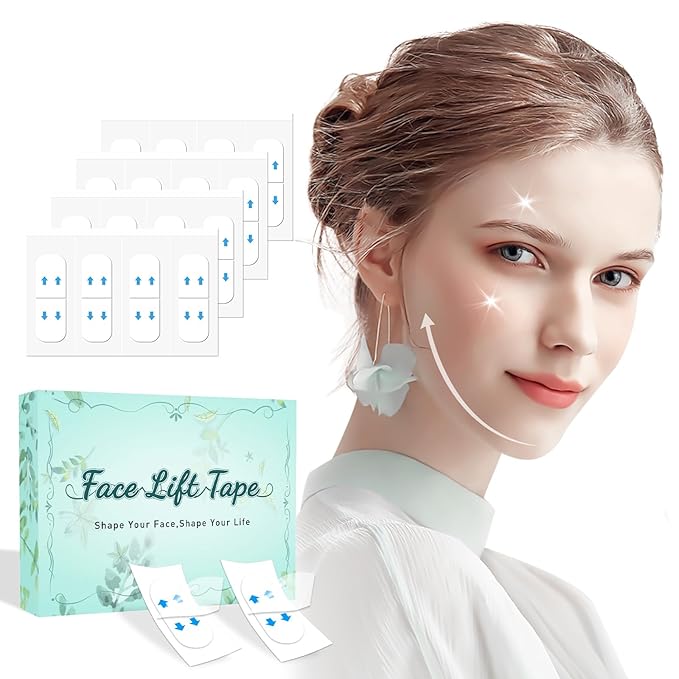 Face Lift Tape, Face Tape Lifting Invisible, Facelift Tape for Face Invisible, Neck Tape Skin Tape Facial Tape for Lifting Loose Sagging Skin, Jowls, Eyes, Double Chin (1 Count (Pack of 256))