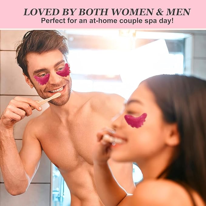 MOND'SUB Under Eye Mask - 6 Pairs Orange Crystal Eye Mask for Sleeping- Puffy Eyes Dark Circles Treatments with Hyaluronic Acid, Reduce Under Eye Bags and Smooth Wrinkles, Brighten (Cranberry)