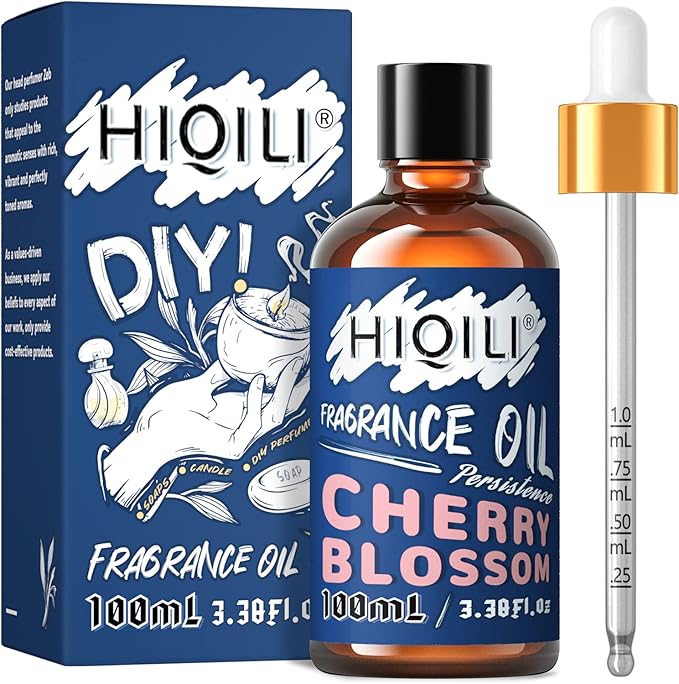 HIQILI Cherry Blossom Essential Oil Floral Fragrance Oil for Diffuser Candle Perfume Making 3.38 Fl Oz Halloween Thanksgiving