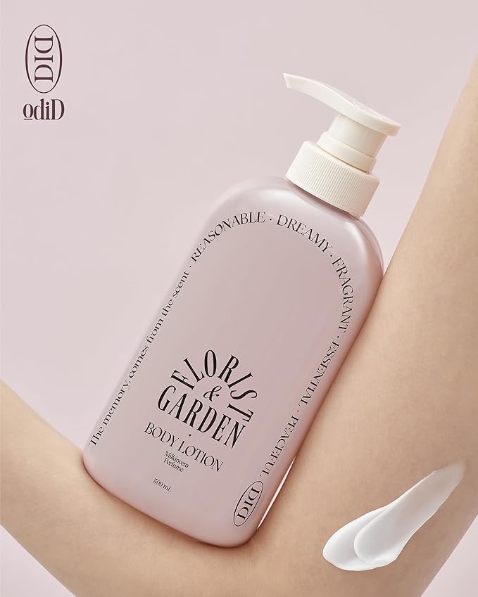 ODID Milk in Cera Perfume Body Lotion - Korean 100hr Moisturizing Body Moisturizer for All Skin Types - Natural Green Herb Scent - with Milk Protein and Ceramide, 16.9 fl.oz.