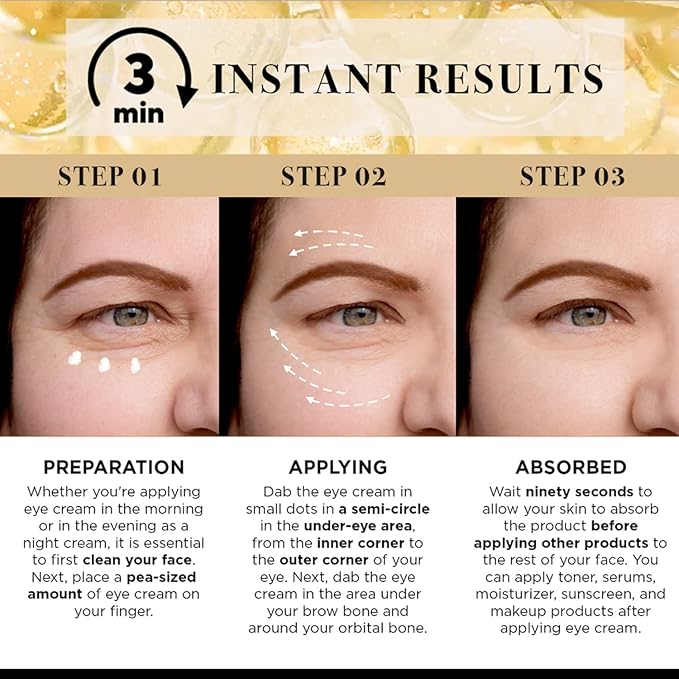 Instant Firm Eye Tightening Cream: Temporary Under Eye Bag Puffiness Removal - Rapid Eyebags Tightener Reducer Treatment for Senior Men and Women, 30mL