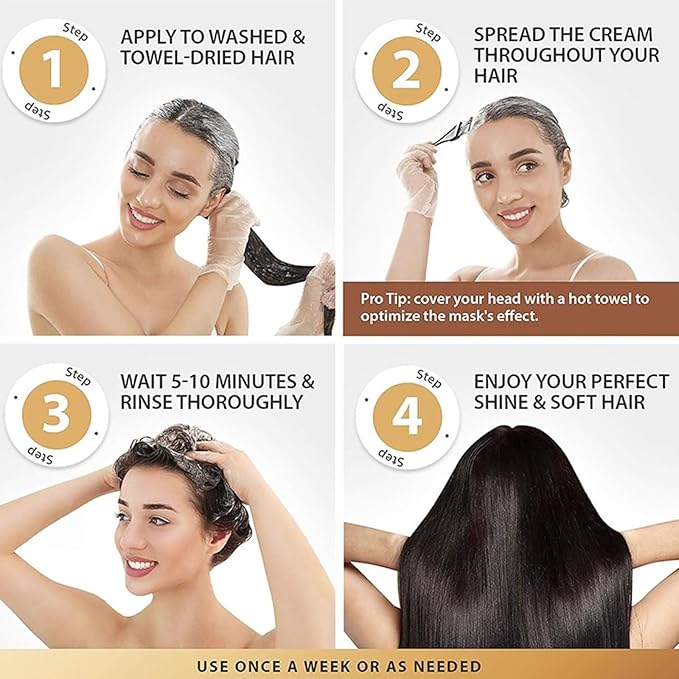 Caviar Essence Hair Mask, Deep Repair Conditioning Argan Oil Collagen Hair Mask Essence for Dry Damaged Hair, Types Hydrating and Nourishing Formula for Dry Hair