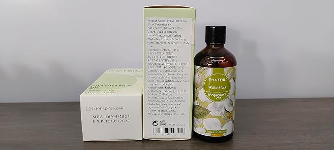 3.38FL.OZ White Musk Fragrance Oils for Aromatherapy, Essential Oils for Diffusers for Home, Perfect for Diffuser, DIY Candle and Soap Making, DIY Scented Products - 100ml