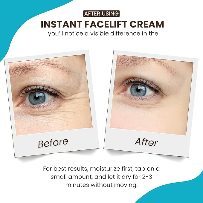 Instantly Ageless - Instant Face Lift Cream - Skin Care for Anti Aging face cream - Instant Under Eye Bags Remover - Facelift in a Box of 25 Vials with Makeup Bag