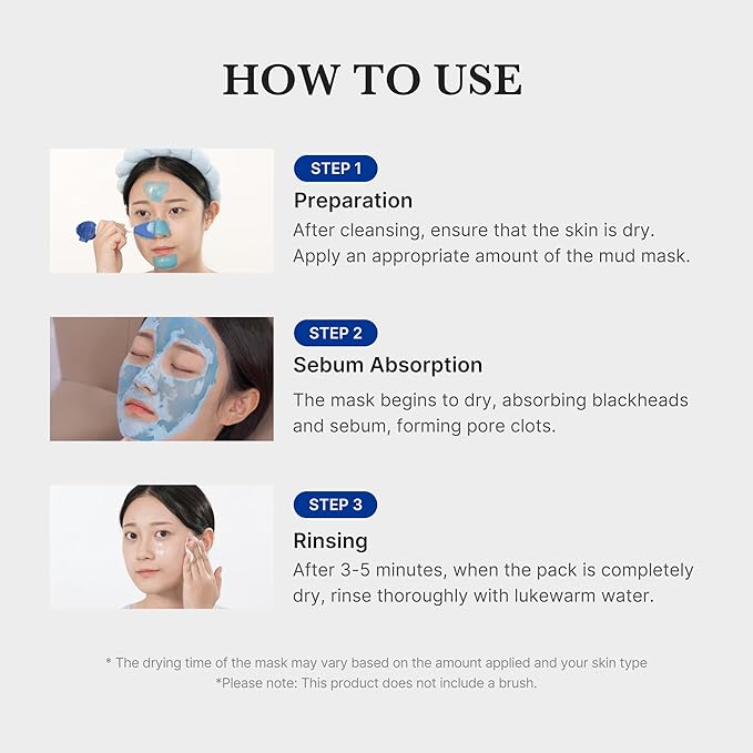 medicube Zero Pore Blackhead Mud Facial Mask - Skin Cooling & Pore Tightening - 3 Minute Quick Dry Formula with AHA, BHA, PHA, and Pore-Purifying Clay - Korean Mud Mask 3.52 oz