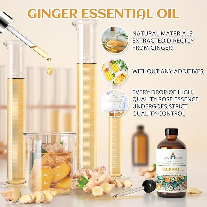 EVOKE OCCU Ginger Oil for Massage, Skin, Diffuser - 4 FL Oz