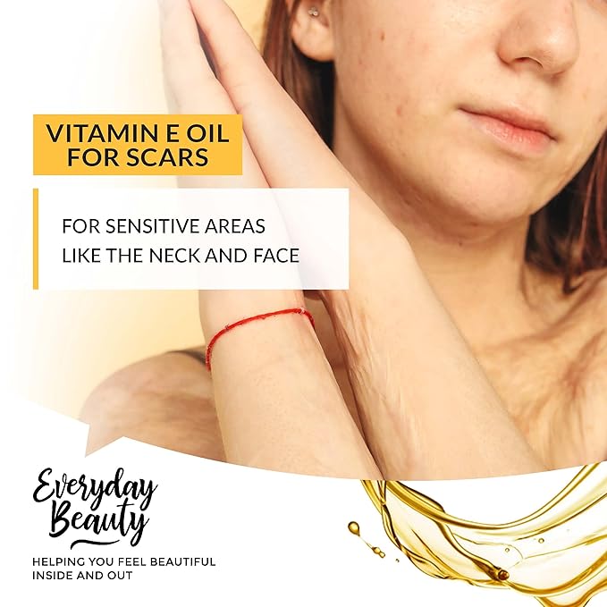 Organic Vitamin E Oil for Scars - All Natural & Vegan Skin Moisturizer 4oz - Light and Unscented Great for Scars After Surgery - Reduce Wrinkles, Anti Aging, Lighten Dark Spots - Face, Skin & All Over