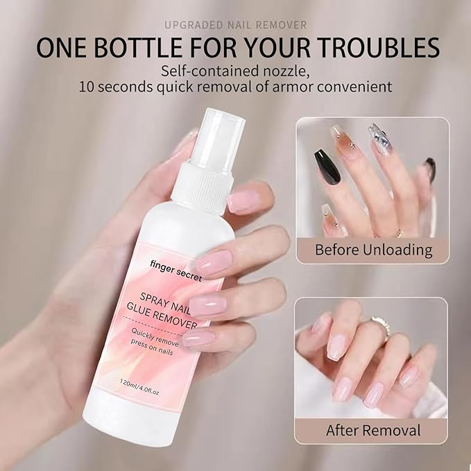 Glue Remover Debonder for Press On Nails, Easily Remove Fake Nail Tips with Manicure Tools for Fingernails, Cuticle Nippers Professional,Cuticle Remover Tool Poly Gel Nail Remover Kit