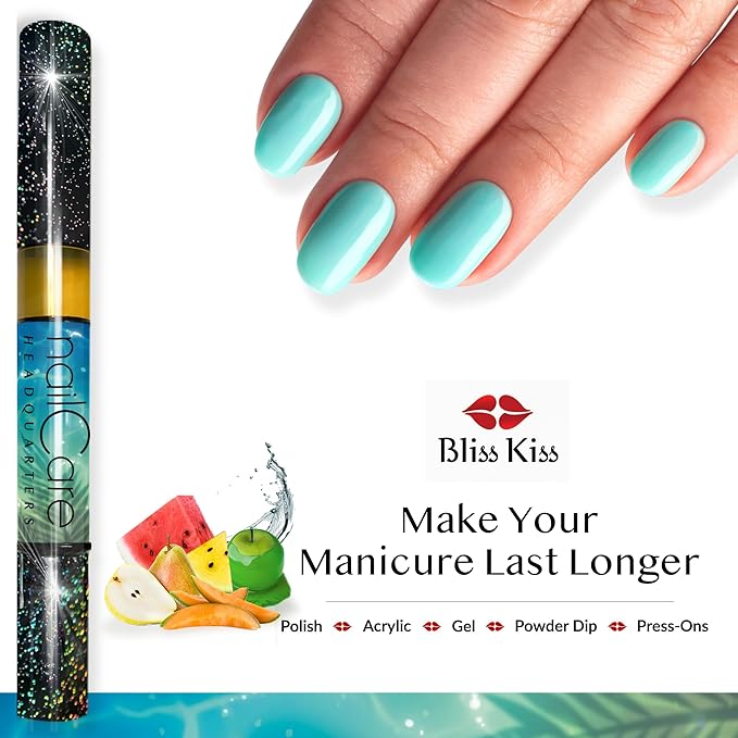 Cuticle Oil Pen for Nails - Nail Strengthener & Growth Serum for Damaged Nails, Hangnails w/Jojoba cuticle oil—Butt Naked Fragrance - Holographic Glitter Pens 4-Pack