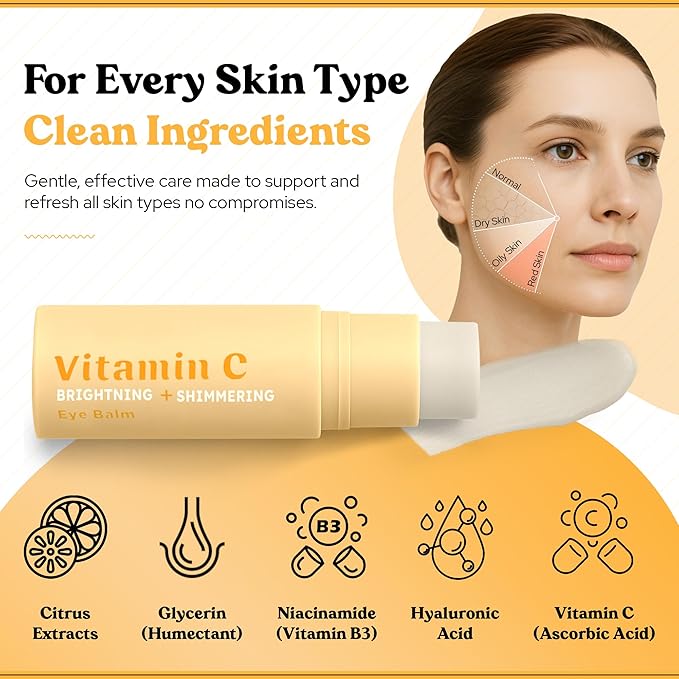 BellaBLISS Vitamin C Eye Balm Stick ā Lightweight Under Eye Cream for Puffiness, Dark Circles & Wrinkles ā Made in Korea ā 0.35 oz / 10 g ā Pack of 1