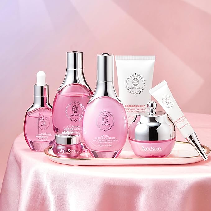 Hyaluronic Acid Anti Aging Skin Care Set Daily Skincare Kit For Women Gift Set 7 Pieces Women Beauty Set Valentineās day gift