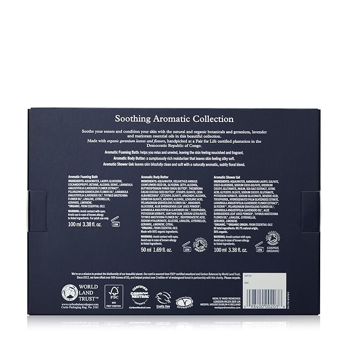 Neal's Yard Soothing Aromatic Collection with Geranium & Lavender Essential Oil, Moisturizing Formula, Vegetarian Approved, Cruelty Free, 3 Piece Set