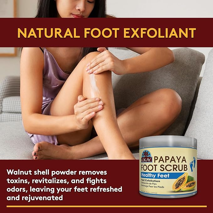 OKAY Papaya Foot Scrub 6oz / 177ml