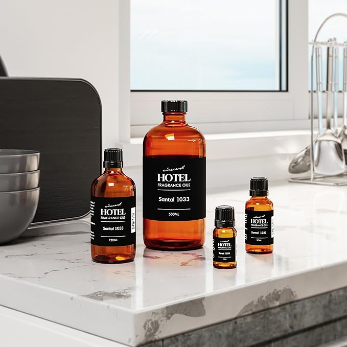 AirScent Santal Diffuser Oil No. 1033 - Santal-33 Inspired Perfume Dupe - Premium Fragrance Oil Blend for Ultrasonic and Waterless Diffusers and Crafting - 500 mL, 16.9 fl oz Glass Bottle