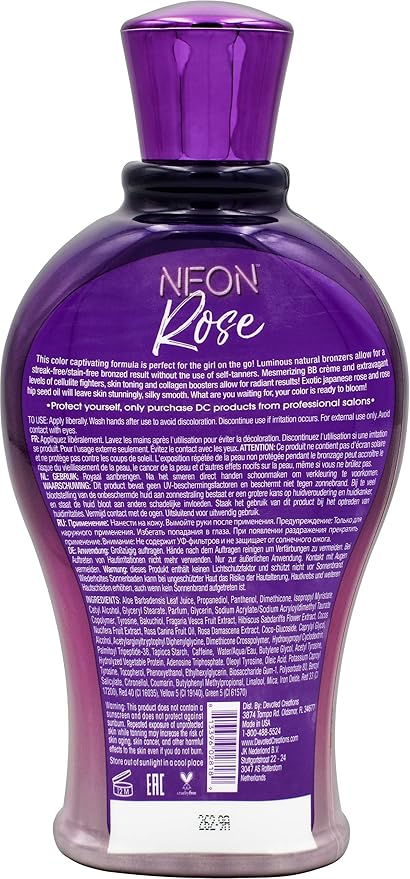 Devoted Creations Neon Rose Tanning Lotion with Natural Bronzers 12.25 oz