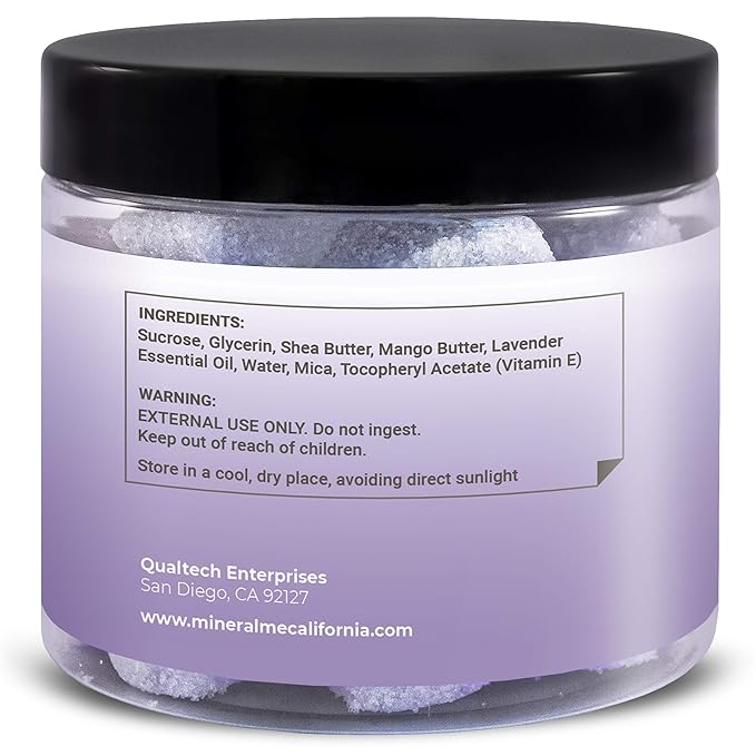 Exfoliating Body Scrub - 12oz LAVENDER Sugar scrub cubes w/Mango Butter & Shea butter- Ultra Hydrating & Moisturizing - Natural & Organic for all body exfoliation-For hands, arms legs, elbow & foot