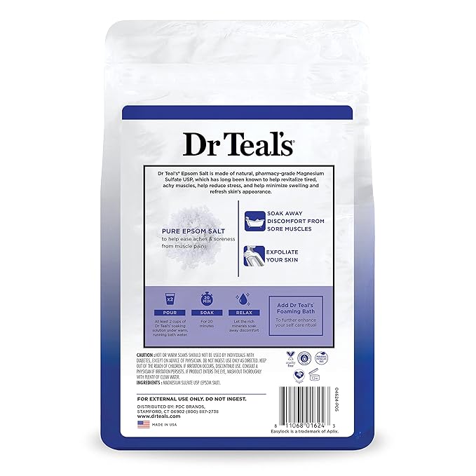 Dr Teal's Pure Epsom Salt Soak, Fragrance Free, 4 lbs
