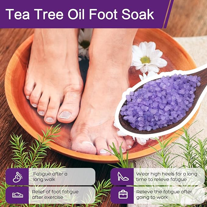 3 Pack Foot Soak Salts Kit Epsom Salt - Himalayan Pink Salt - Dead Sea Salt - Foot spa care Best for Good Sleep Essential Oils, Gifts for Mom women Tea Tree Oi Lavender rose