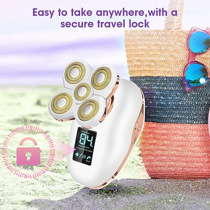 Electric Razors for Women Legs Travel : Rechargeable Waterproof Razor Trimmer for Womens - Dry Wet Electric Shaver for Women - Pro Portable Personal Body Shaver