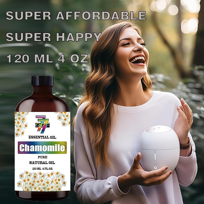 Chamomile Essential Oil (4 oz) ā 100% Pure Fragrance Oil for Diffusers, Humidifiers, Relaxation, Bath, Candles, Soap Making, DIY, Home Cleaning, Gifts ā Sweet Floral Scent