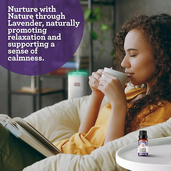 GuruNanda Lavender Essential Oil - 100% Pure, Natural & Undiluted Aromatherapy Oil for Diffusers, Massage & DIY Recipes - Helps to Relax (2x0.5 Fl Oz)