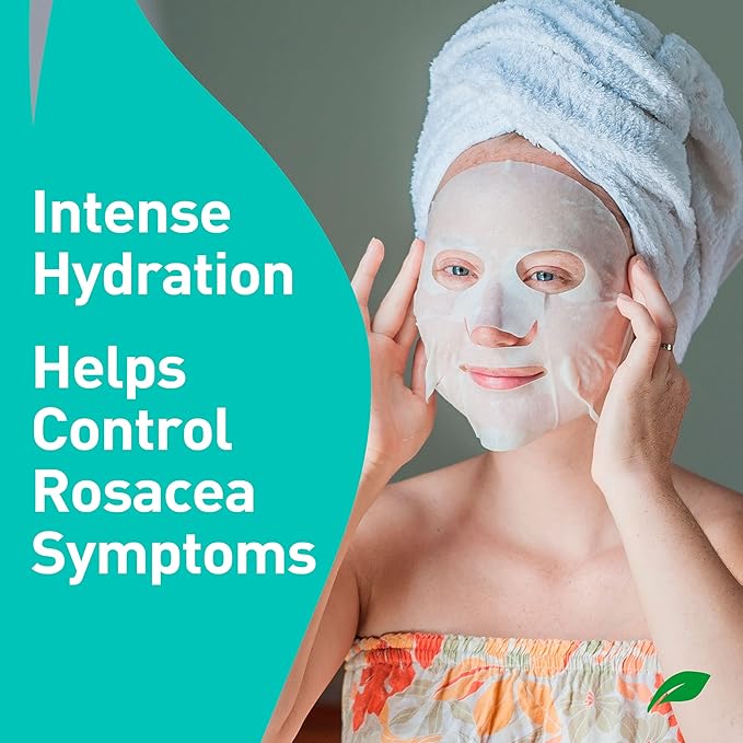 PROcure Rosacare Soothing Sheet Face Mask with Hyaluronic Hydrogel for Rosacea Symptoms, 2 Masks