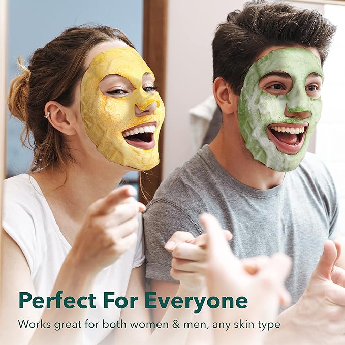 Purederm Deep Purifying Yellow O2 Bubble Mask Turmeric (5 Pack) – Bubble Face Sheet Mask for Purifying & Vitalizing