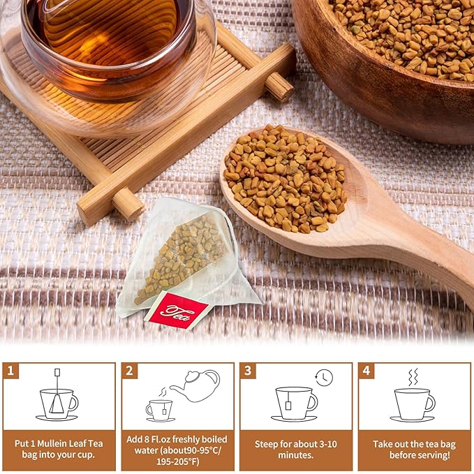 Roasted Fenugreek Seeds Tea Bags - 60bags/6.4 Oz 100% Pure & Natural Fenugreek Tea Herbal Tea, Caffeine Free, No Additives, No Sugar, Non-gmo, No Gluten