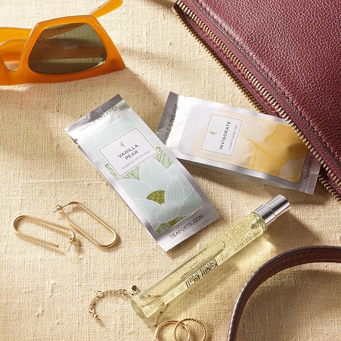 Tea Forte Black Tea Assortment Single Steeps Loose Leaf Premium Tea Gift Set Sampler, 15 Count 3 of Each Assorted Blends, Pre-Portioned Single Serve Pouches, Steeps 12 oz