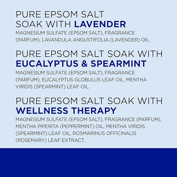 Dr Teal's Pure Epsom Salt, Lavender, Eucalyptus & Wellness Trio Bundle, 3 lbs (Pack of 3)