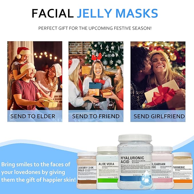 Jelly Mask Powder for Facials Care,Hyalorunic Acid Moisturizing Jelly Face Mask,Bamboo Charcoal Jelly Mask for Facials Professional