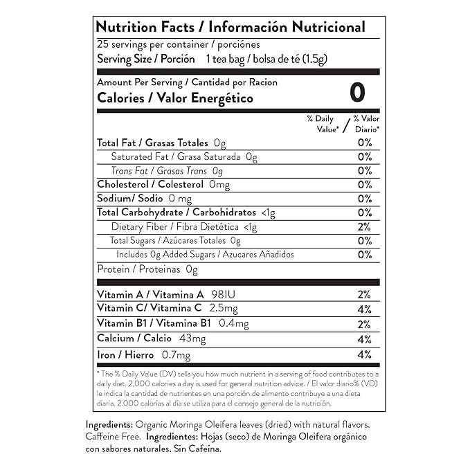 Miracle Tree - 12 Count of Organic Moringa Superfood Tea, 25 Individually Sealed Tea Bags, Strawberry (Keto, Detox, Energy/Immunity Booster, Vegan, Gluten-Free, Organic, Non-GMO, Caffeine-Free)