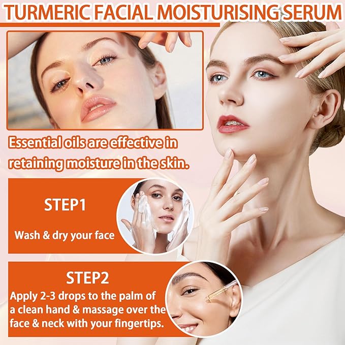 Turmeric Essential Oil for Face,Moisturizing Turmeric Face Serum Skincare,Hydrating Turmeric Facial Serum for Women and Men