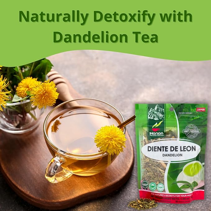 Hanan Te de Diente de León 30g - Dandelion Leaf and Root Loose Leaf Tea for Digestive Support & Detox Natural Herbal Tea from Peru (1.1oz)