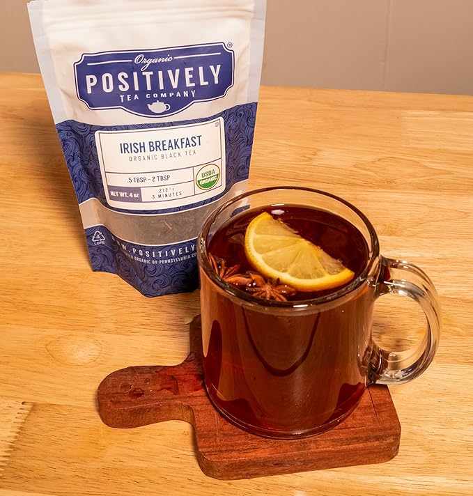 Organic Positively Tea Company, Irish Breakfast Black Tea, Loose Leaf, 16 Ounce