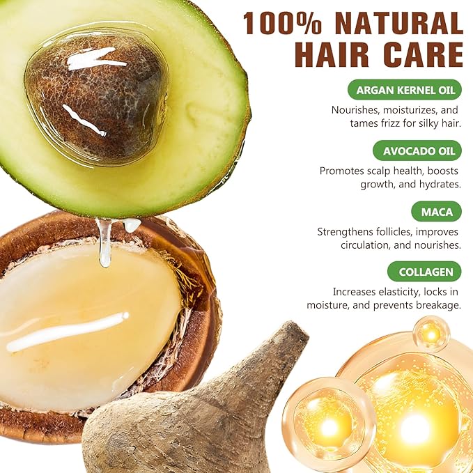 Hair Treatment Mask, Deep Repair Conditioning Collagen Hair Mask, Argan Oil Collagen Hair Mask for Dry Damaged Hair, Safe and Nourishing Formula For All Hair Types