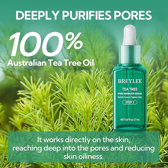 Pore Minimizer Serum, BREYLEE Pore Refining Serum for Face & Nose, Oil Control Firming, Shrinking Pore & Tightening Skin, Pore Moisture after Blackhead Remover, Clam and Soothing Skin Care